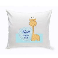 JDS Personalized Gifts Personalized Nursery Baby Giraffe Cotton Throw Pillow JMSI2674